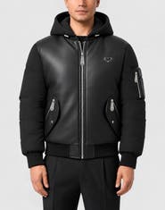 PHILIPP PLEIN Eco Leather Nylon Bomber Men