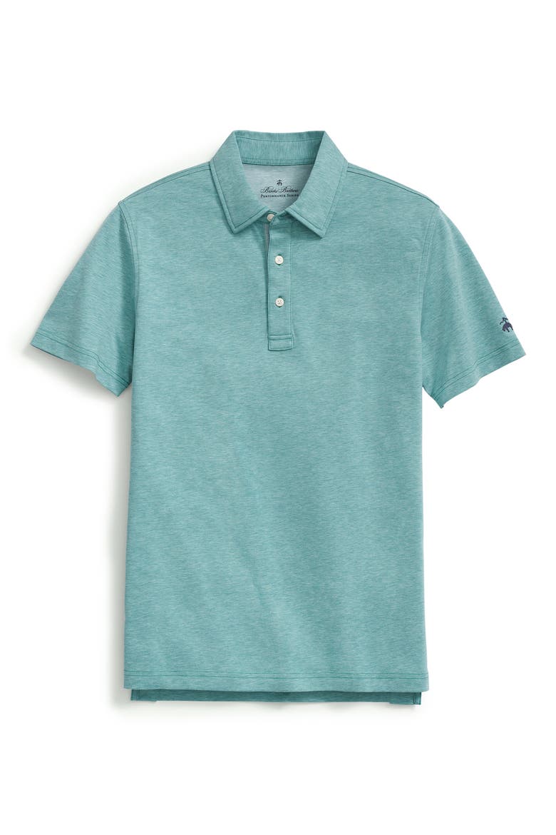 Heather Supima® Cotton Golf Polo, Main, color, GREEN HEATHER