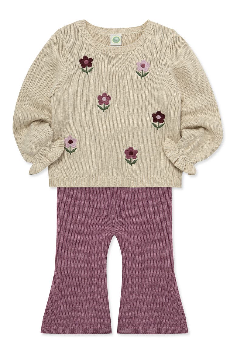 Garden Sweater & Flare Pants Set, Alternate, color, MULTI