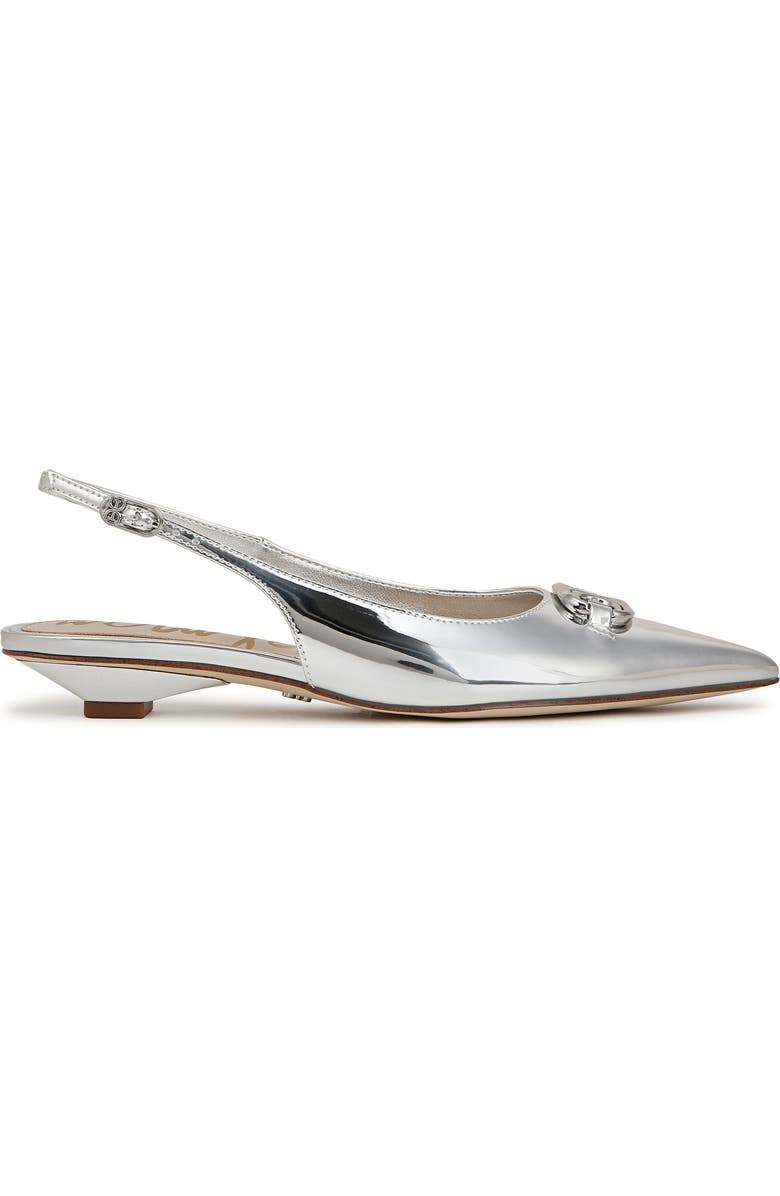 Sam Edelman Aggie Pointed Toe Slingback Flat, Alternate, color, Soft Silver