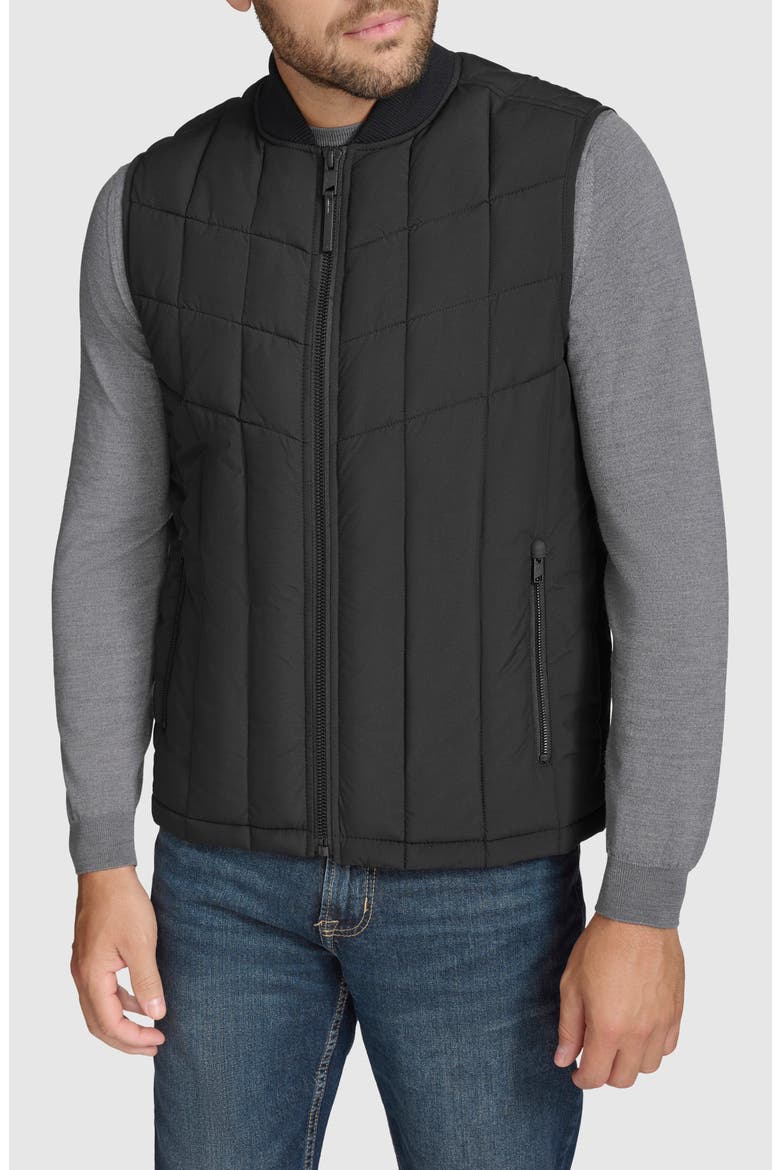 Water Resistant Quilted Puffer Vest, Main, color, BLACK