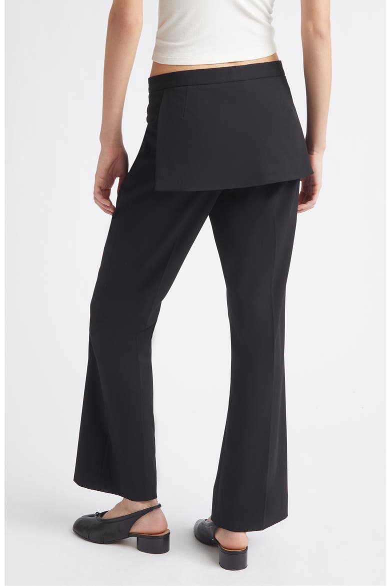 Mulberry Apron Overlay Crop Bootcut Pants, Alternate, color, BLACK