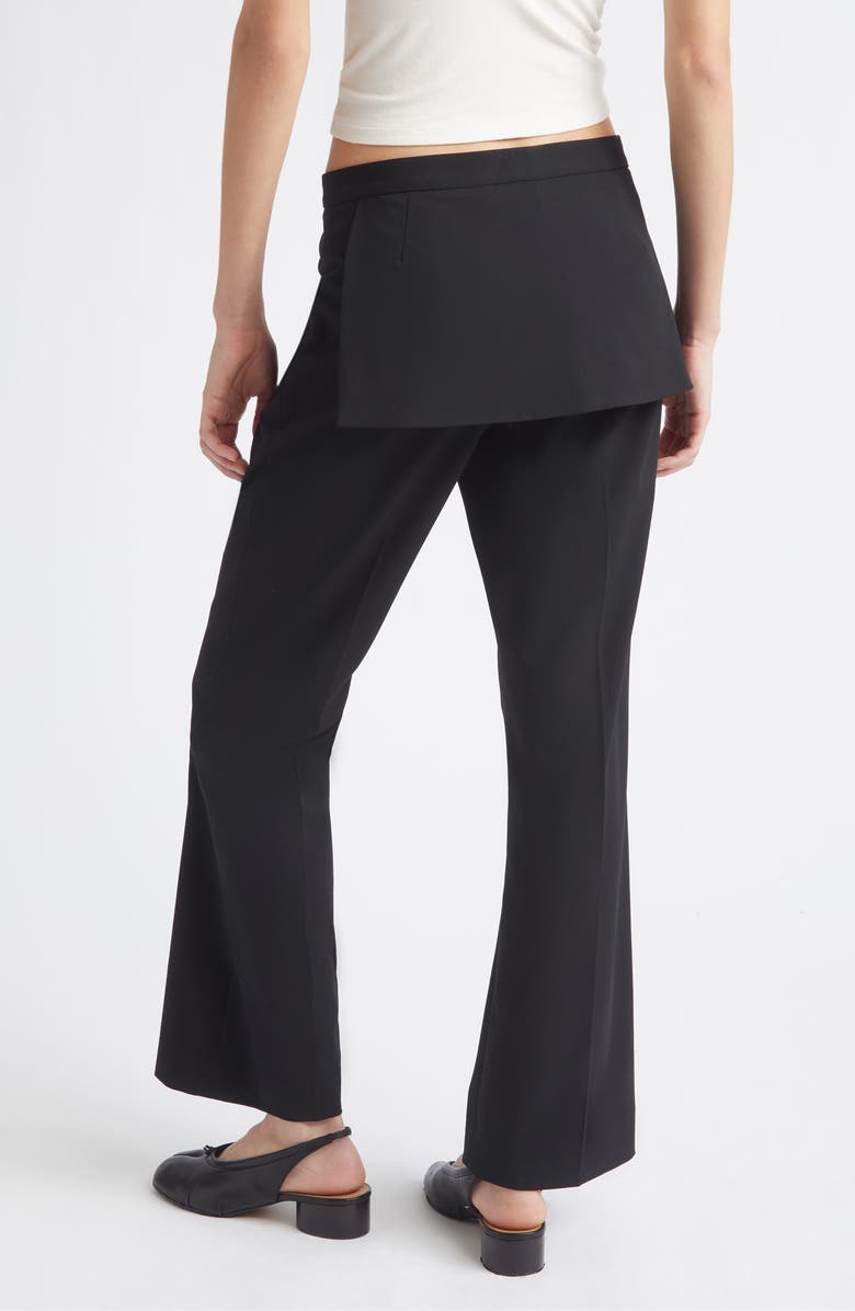 Sandy Liang Mulberry Apron Overlay Crop Bootcut Pants, Alternate, color, Black