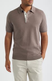 Reiss Finch Short Sleeve Linen & Cotton Polo Sweater