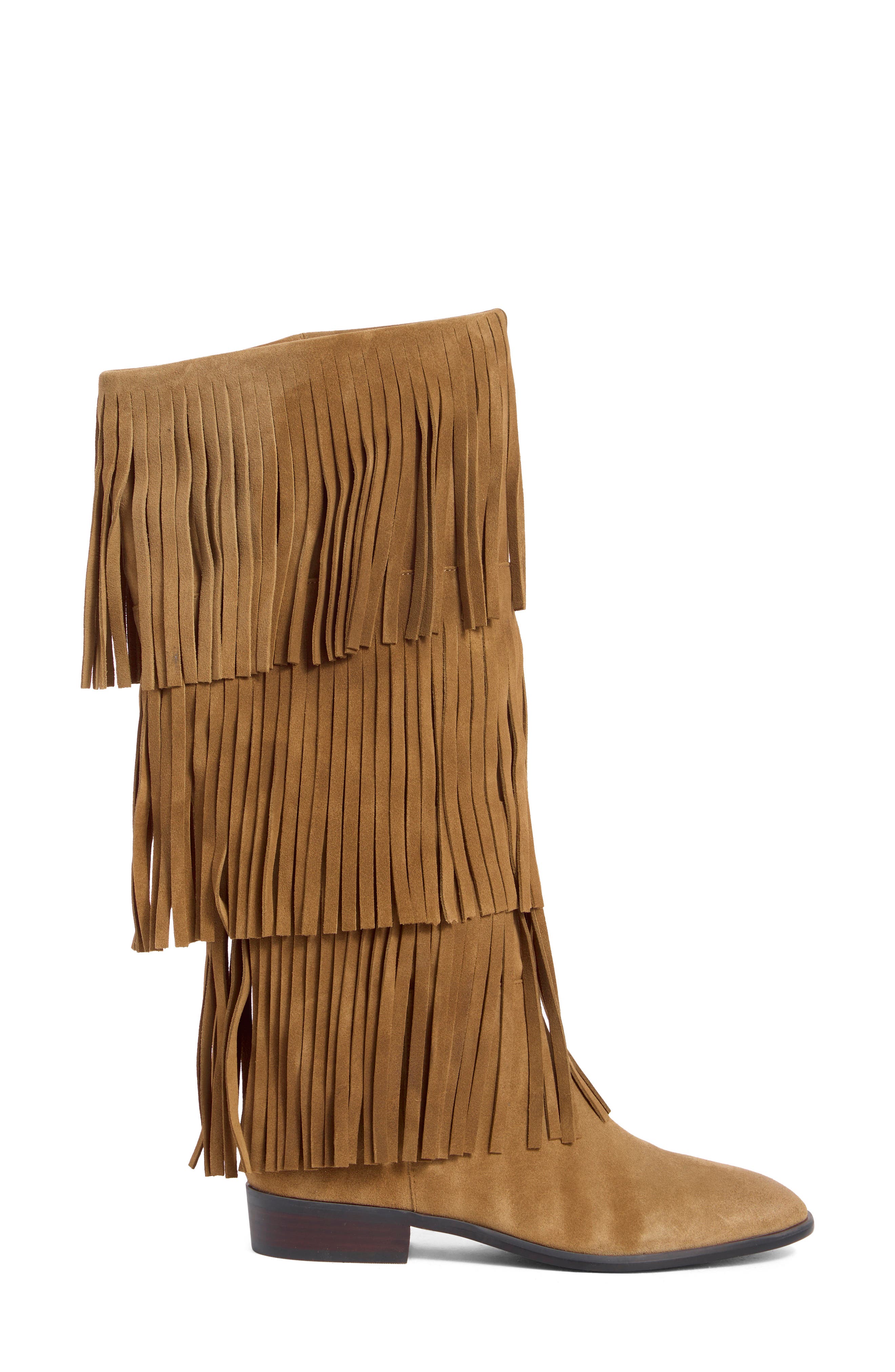 Steve Madden Spur Fringe Boot, Alternate, color, Taupe Suede