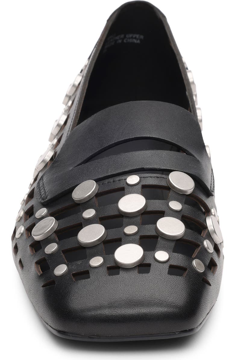 Ash Bali Studded Cutout Loafer, Alternate, color, Black