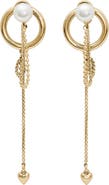 Kate Spade New York chain reaction faux pearl linear drop earrings
