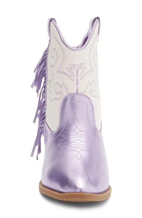 Harper Canyon Kids' Carolynne Fringe Western Boot In Purple