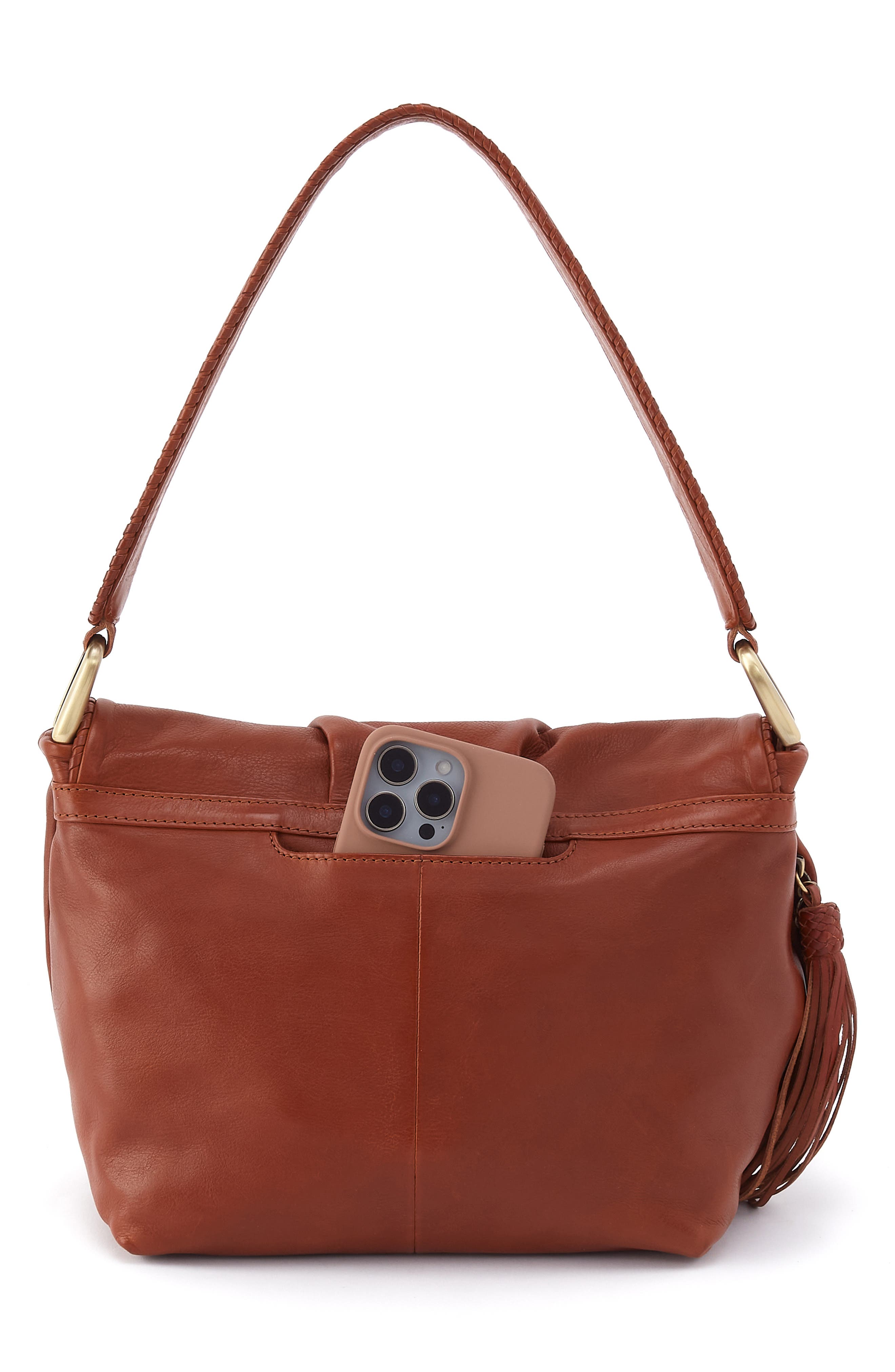 Harley Convertible Leather Shoulder Bag, Alternate, color, KINDLING BROWN