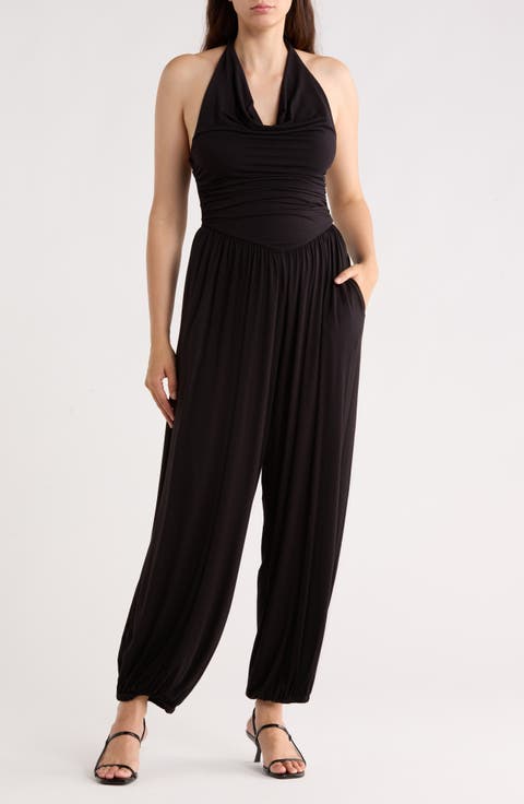 Halter Cowl Neck Jumpsuit