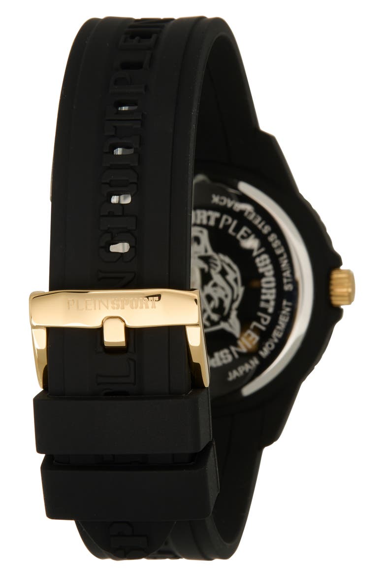 Fearless Silicone Strap Watch, 43mm, Alternate, color, BLACK