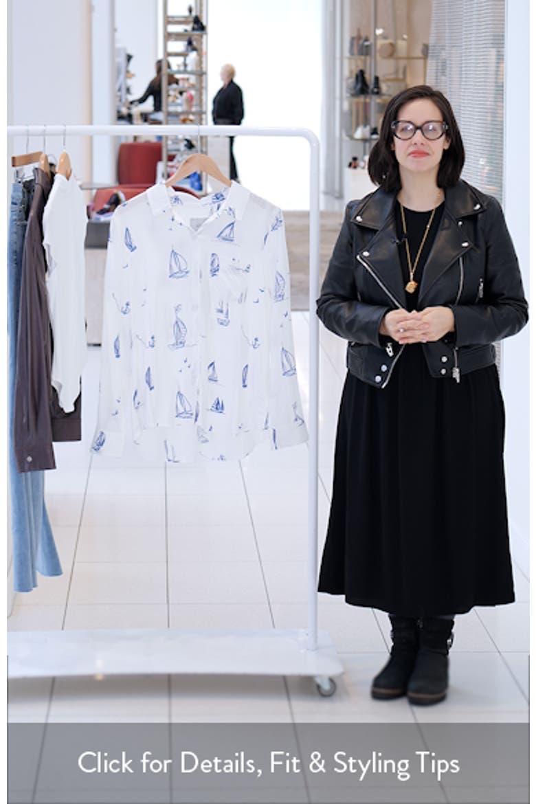 Kathryn Sailboat Print Button-Up Shirt video