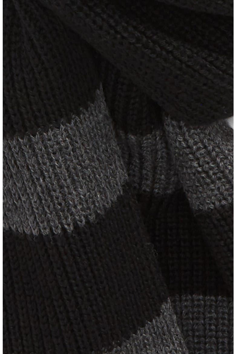 Beniamino Wool Scarf, Alternate, color, BLACK