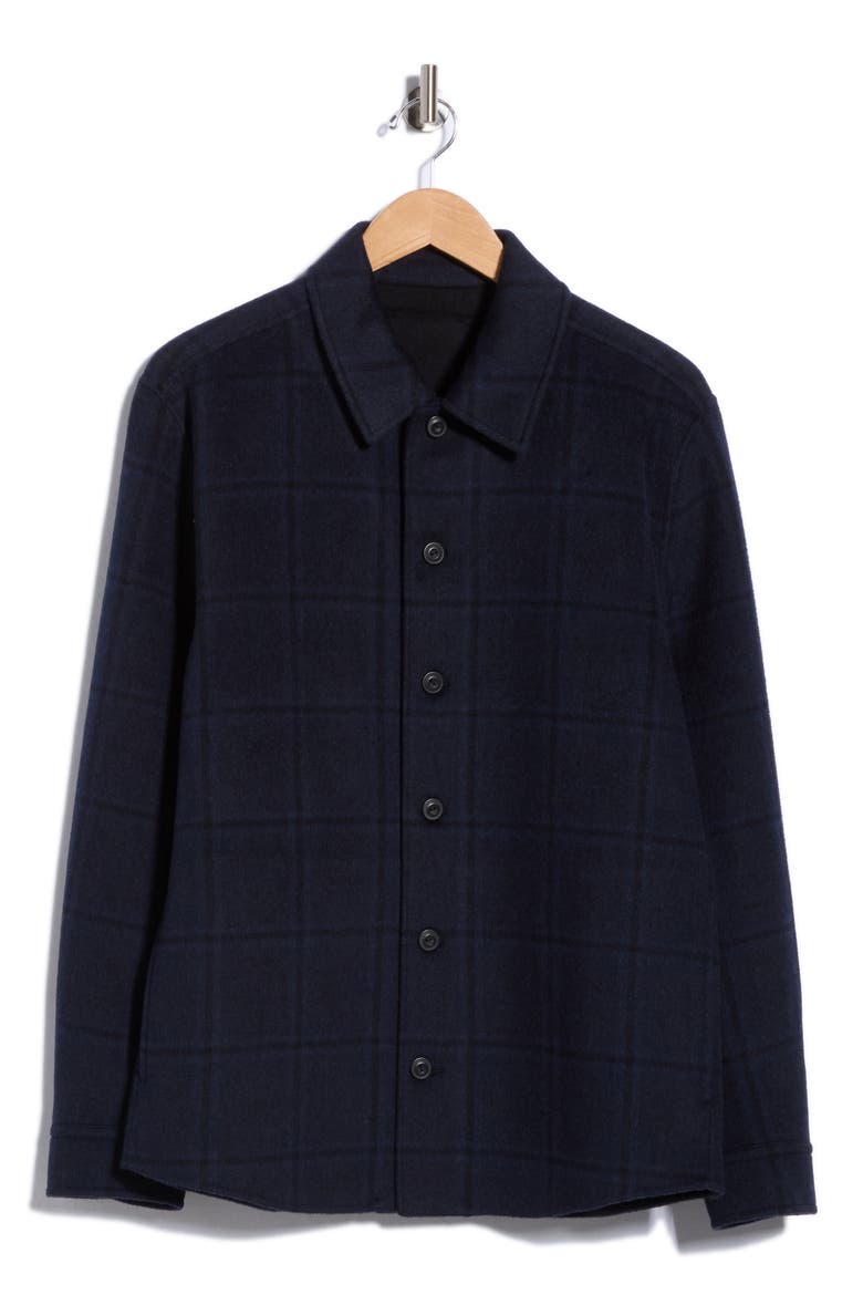 Check Wool Blend Shirt Jacket, Main, color, COASTAL COMBO