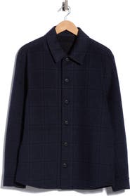 Vince Check Wool Blend Shirt Jacket