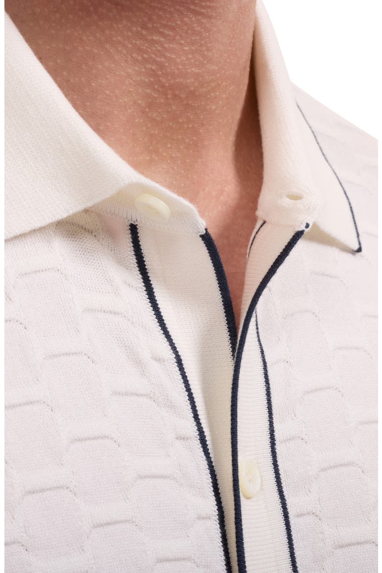 Short Sleeve Full Button Sweater, Alternate, color, CHALK