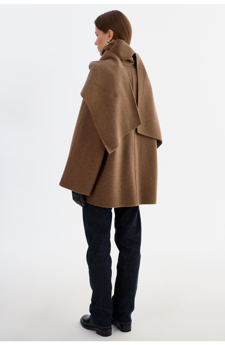 LAMARQUE Anca | Scarf Jacket, Alternate, color, Heather Brown