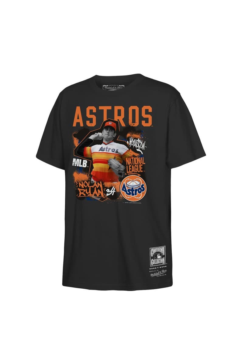 Mitchell & Ness Youth Mitchell & Ness Nolan Ryan Black Houston Astros Cooperstown Star Moment T-Shirt, Alternate, color, Black