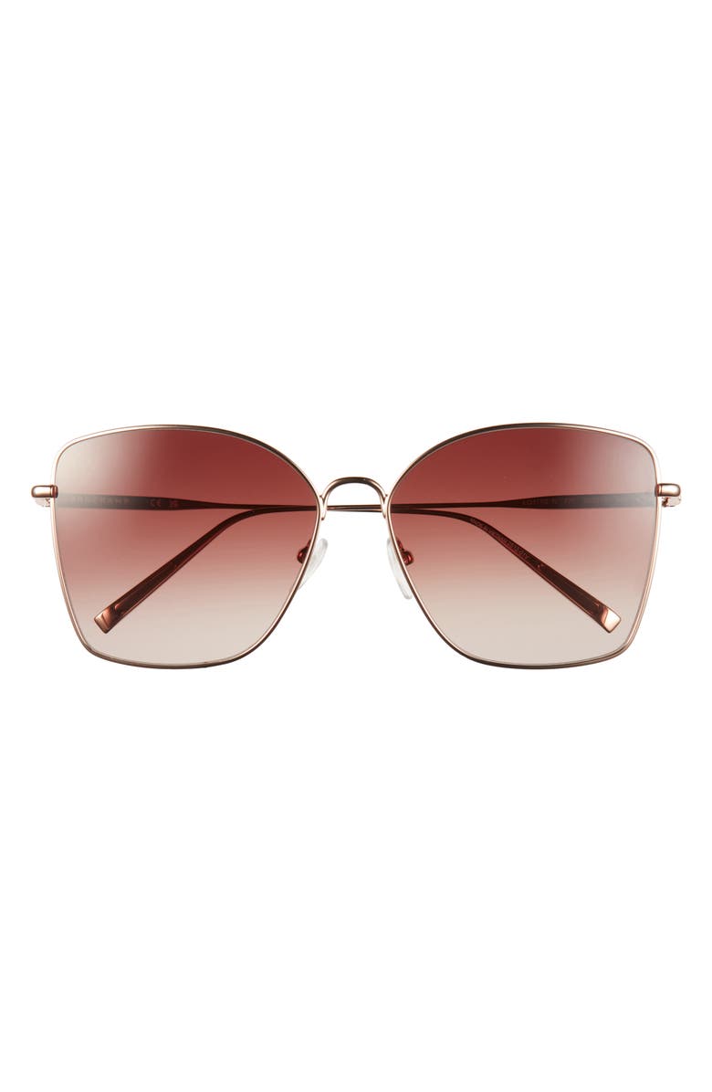Longchamp Roseau Gradient Square Sunglasses, Main, color, Rose Gold