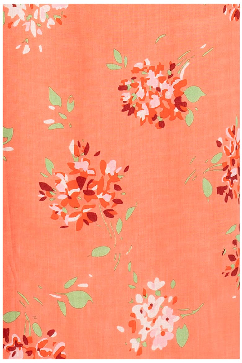 Flutter Sleeve Faux Wrap Maternity Dress, Alternate, color, CORAL PRINT