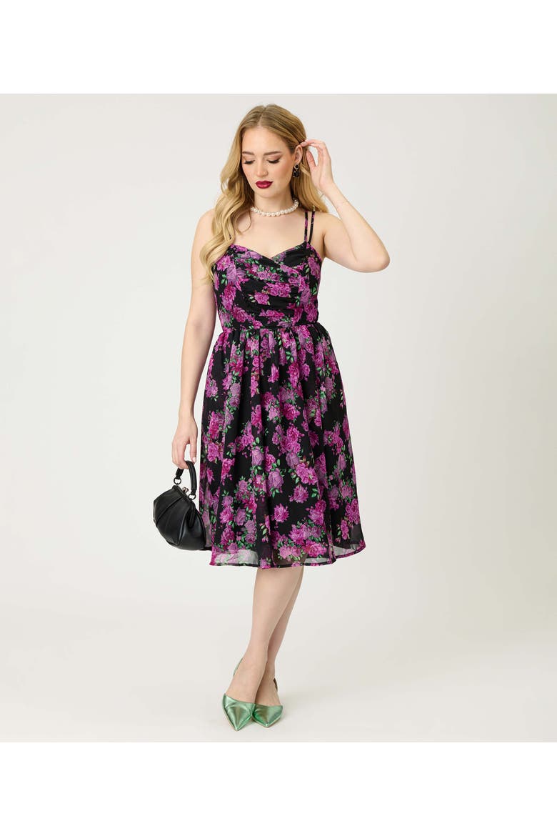 Reed Swing Dress, Alternate, color, Black & Purple Floral