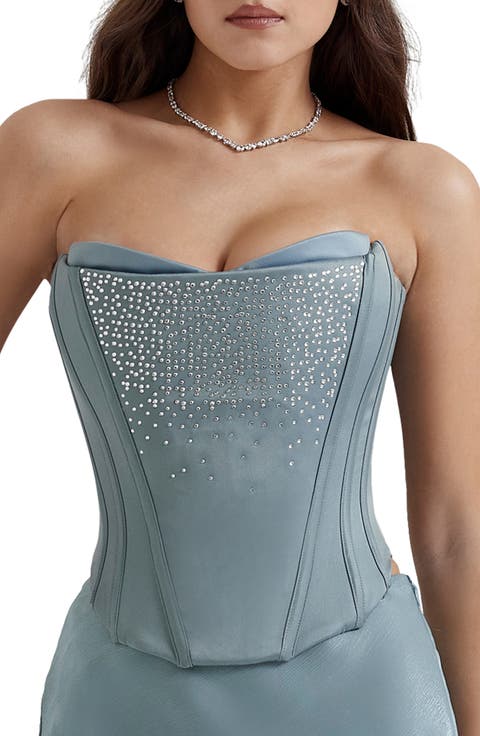 Nastassia Embellished Satin Corset