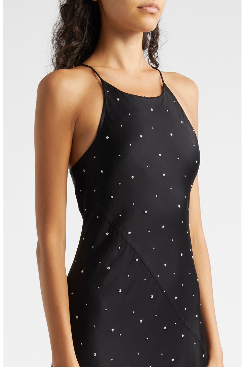 Sybil Stud Embellished Sleeveless Dress, Alternate, color, BLACK/SILVER