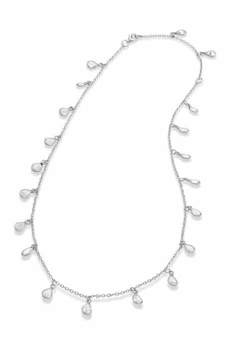 SAVVY CIE JEWELS Sterling Silver CZ Riviera Necklace