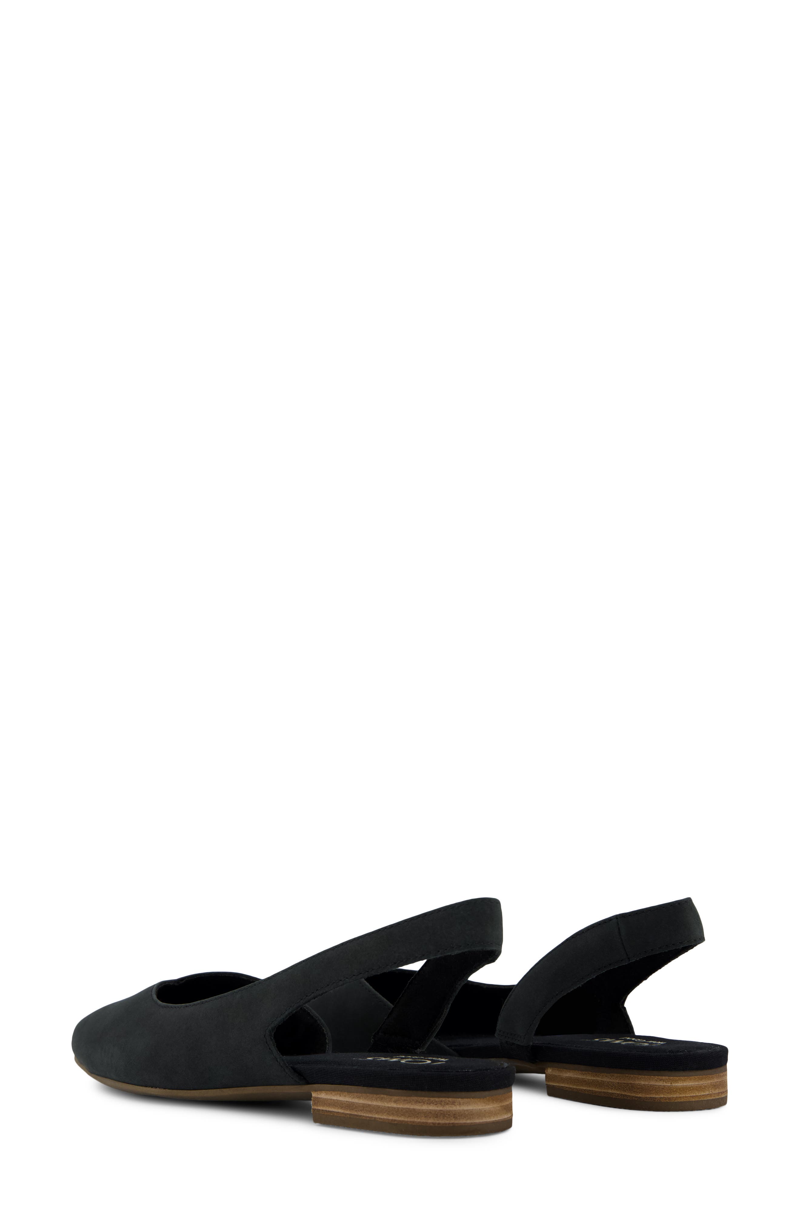 TOMS Alene Slingback Half d'Orsay Flat, Alternate, color, Black