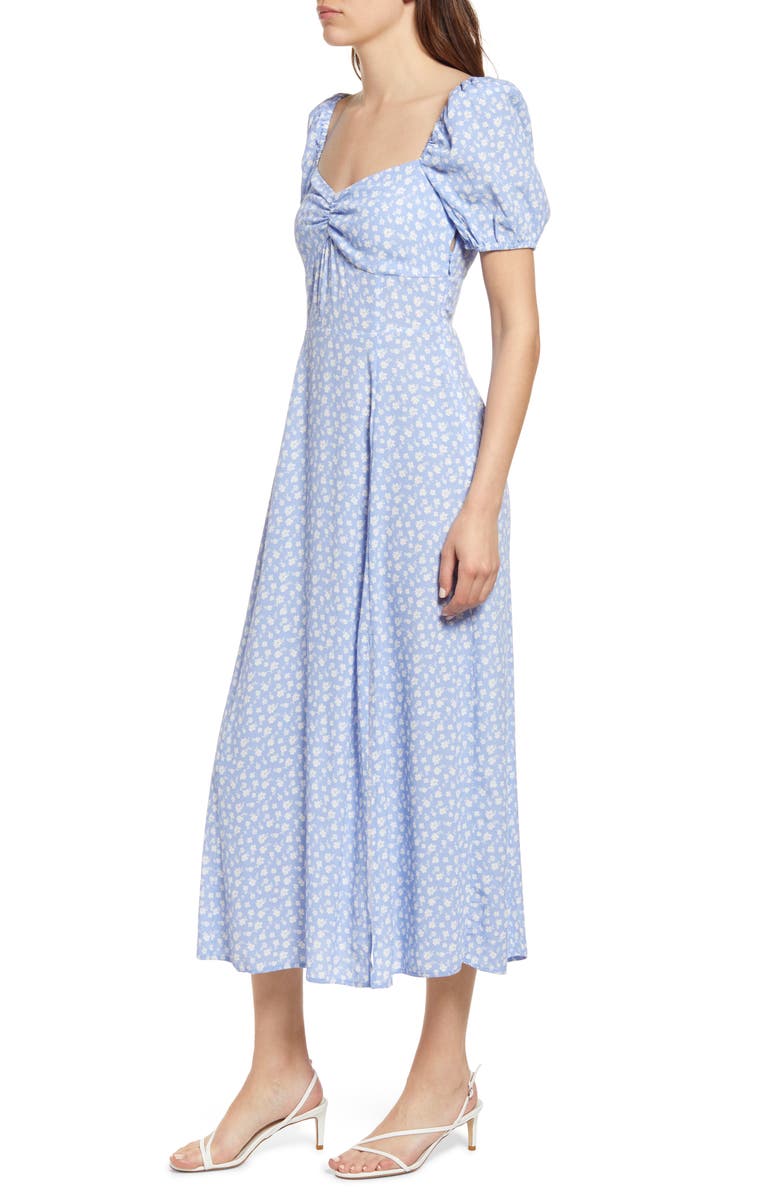 & Other Stories Floral Print Puff Sleeve Midi Dress, Alternate, color,