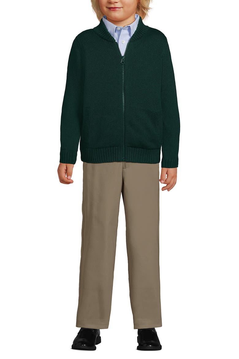 School Uniform Kids Legacy Full Zip Cardigan, Alternate, color, Evergreen
