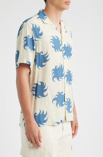 Abstract Print Viscose Camp Shirt