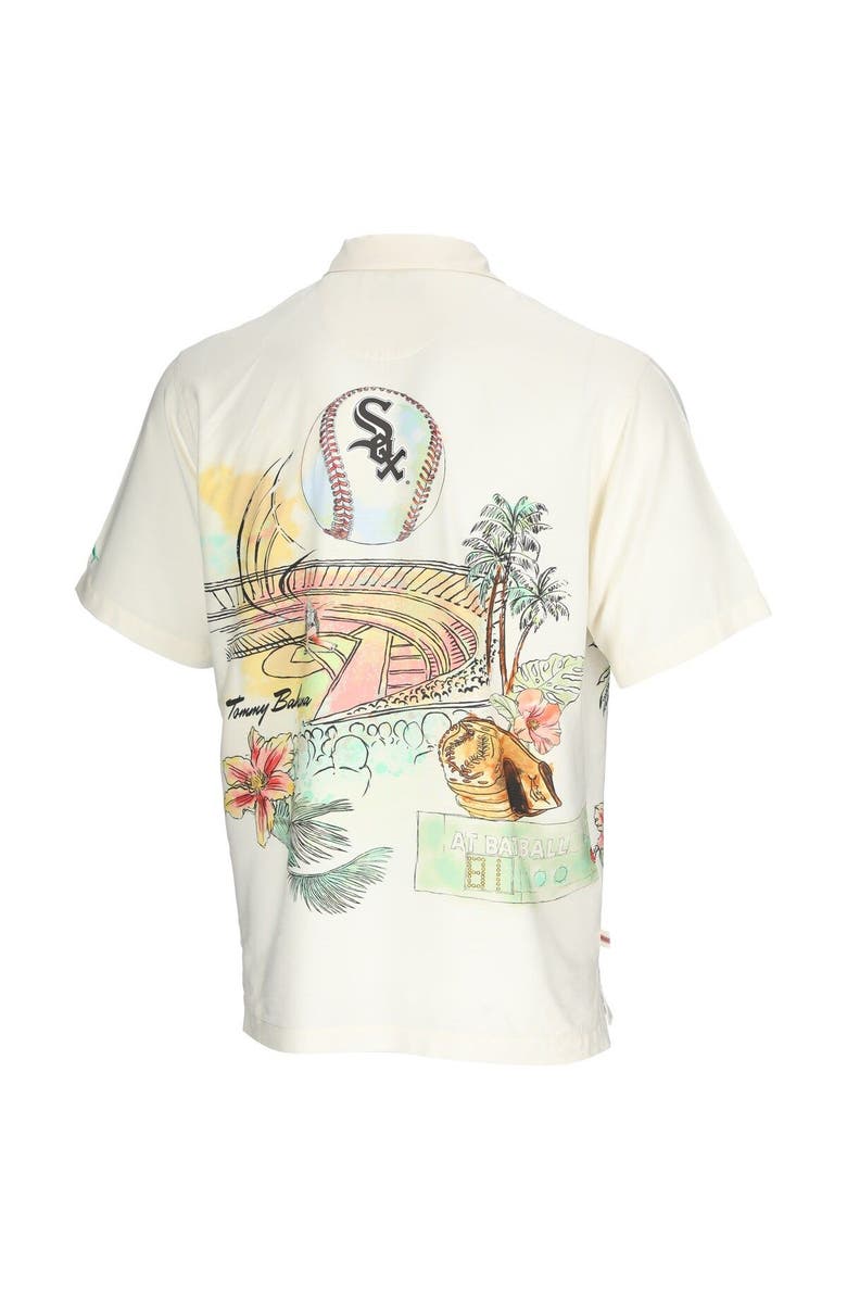 Tommy Bahama Men's Tommy Bahama Cream Chicago White Sox Paradise Fly Ball Camp Button-Up Shirt, Alternate, color,