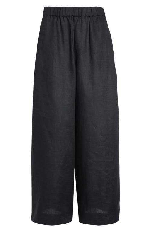 Mm By Max Mara Minnie Linen Pull-on Pants In Black