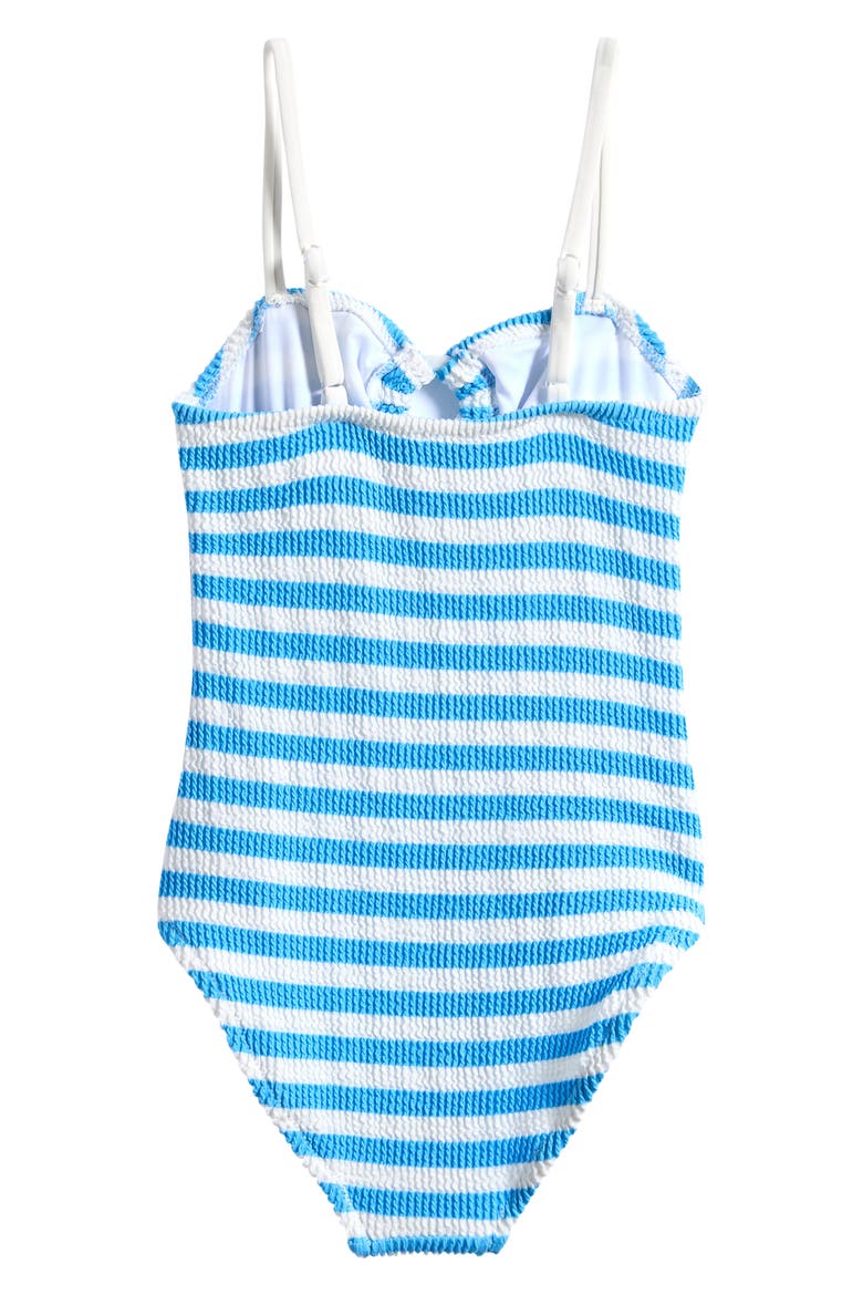 Kids' Textured One-Piece Swimsuit, Alternate, color, POWDER BLUE
