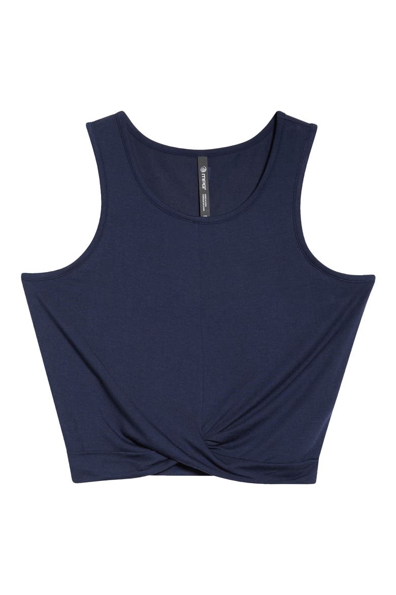 Twist Front Crop Tank Top, Alternate, color, NAVY BLAZER