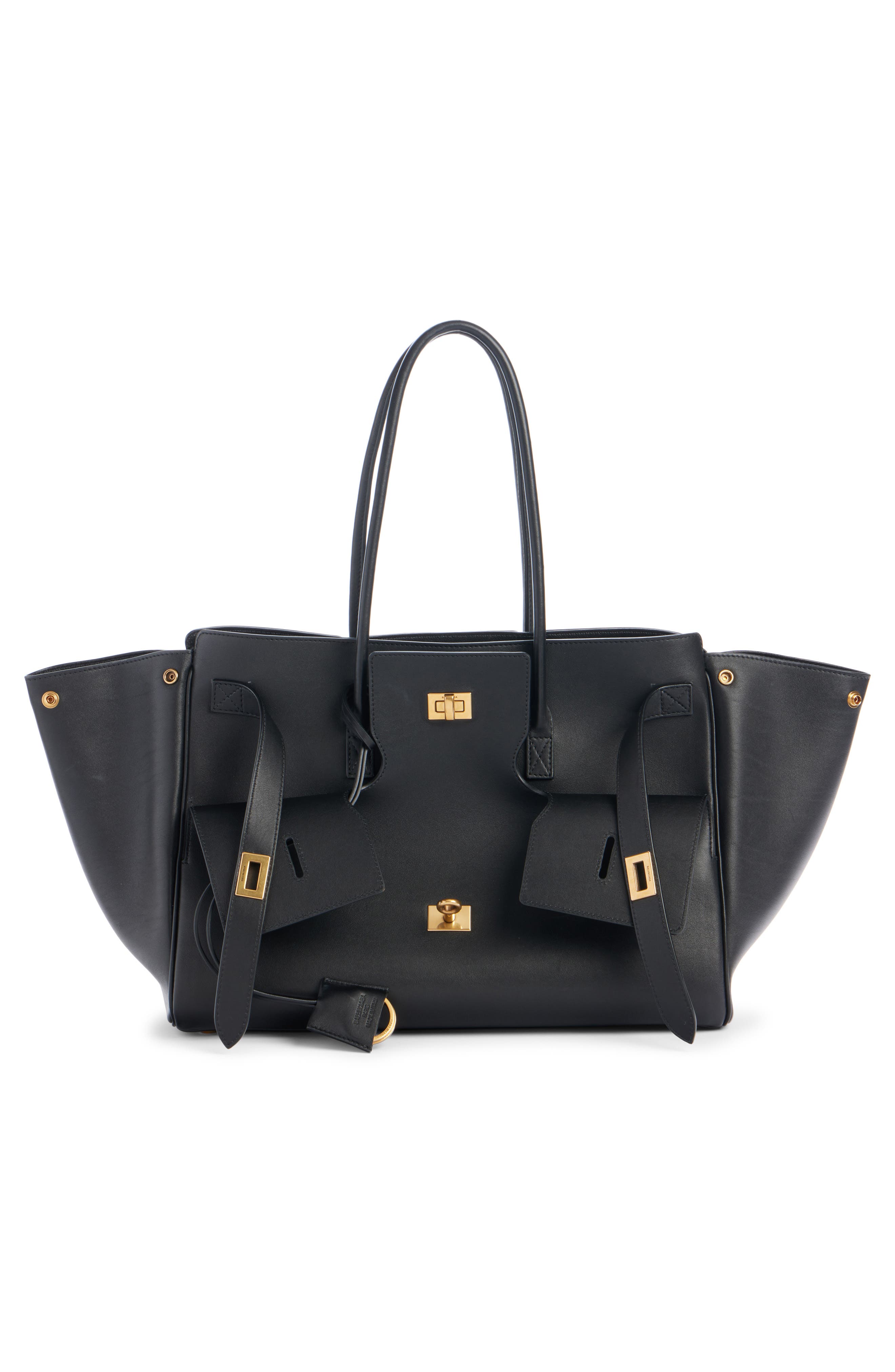 Balenciaga Medium Bel Air Calfskin Leather Tote, Alternate, color, 