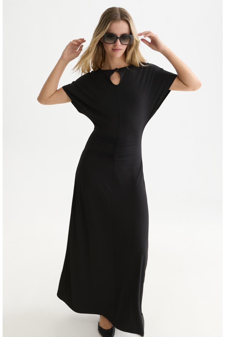 Ruched Maxi Dress, Alternate, color, METEORITE