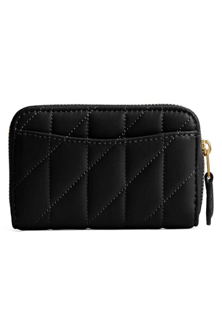 Essential Pillow Quilted Leather Card Case, Alternate, color, B4/BLACK
