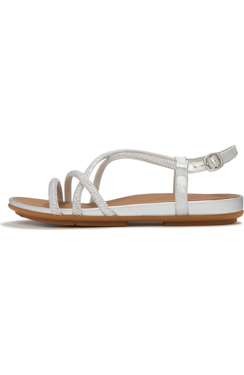 FitFlop Gracie Crystal Strappy Sandal, Alternate, color, Silver