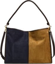 Veronica Beard Vida Colorblock Suede Hobo Bag