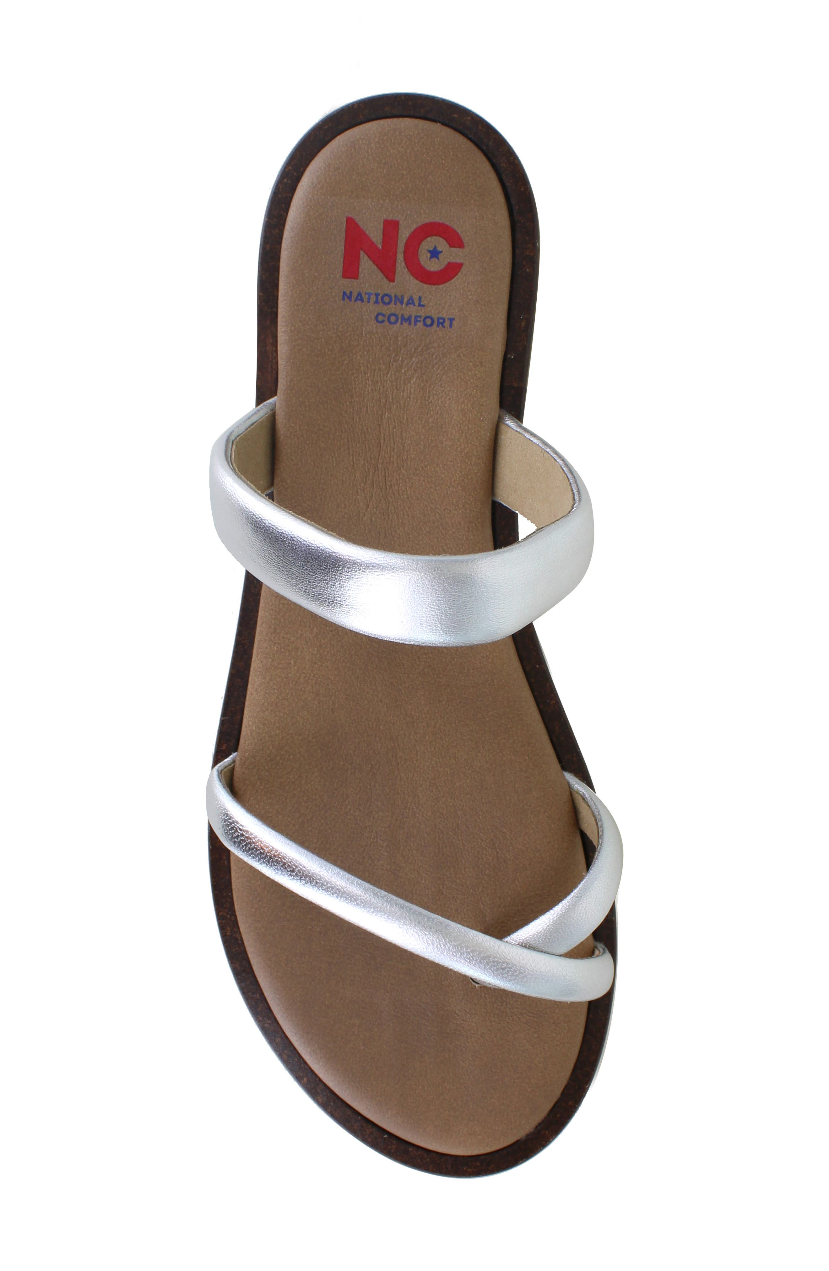 National Comfort Almeria Slide Sandal, Alternate, color, Silver Leather