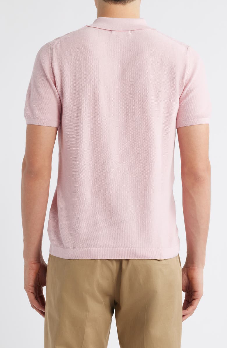 MERZ B SCHWANEN Organic Cotton Piqué Polo, Alternate, color, Dusted Pink
