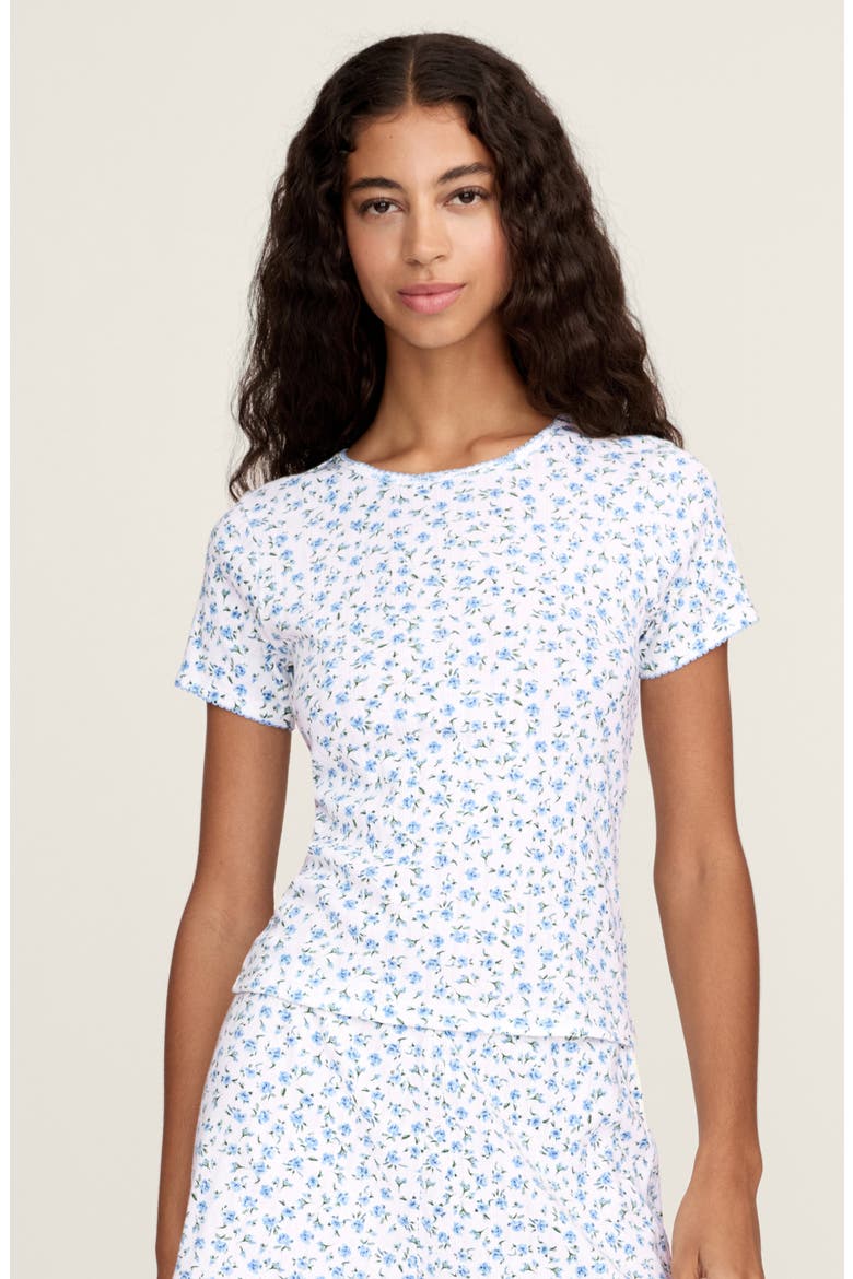 Pima Cotton Pointelle T-Shirt, Alternate, color, BLUE