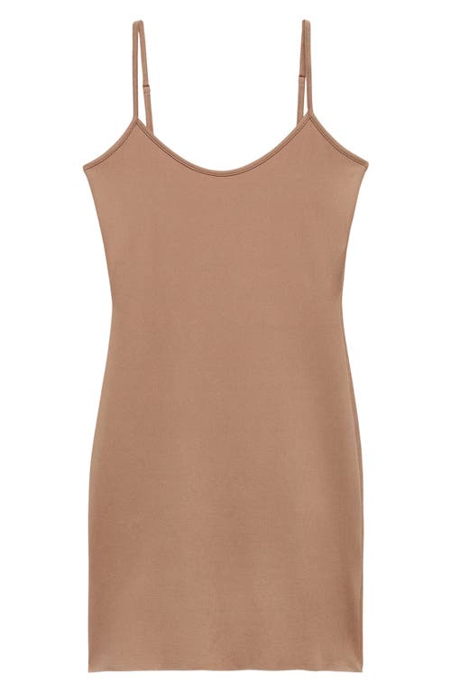 Mango Slip Minidress In Beige