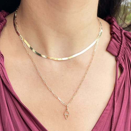 The Lovery Fine Jewelry Mini Gold Ice Cream Cone Charm In Gold