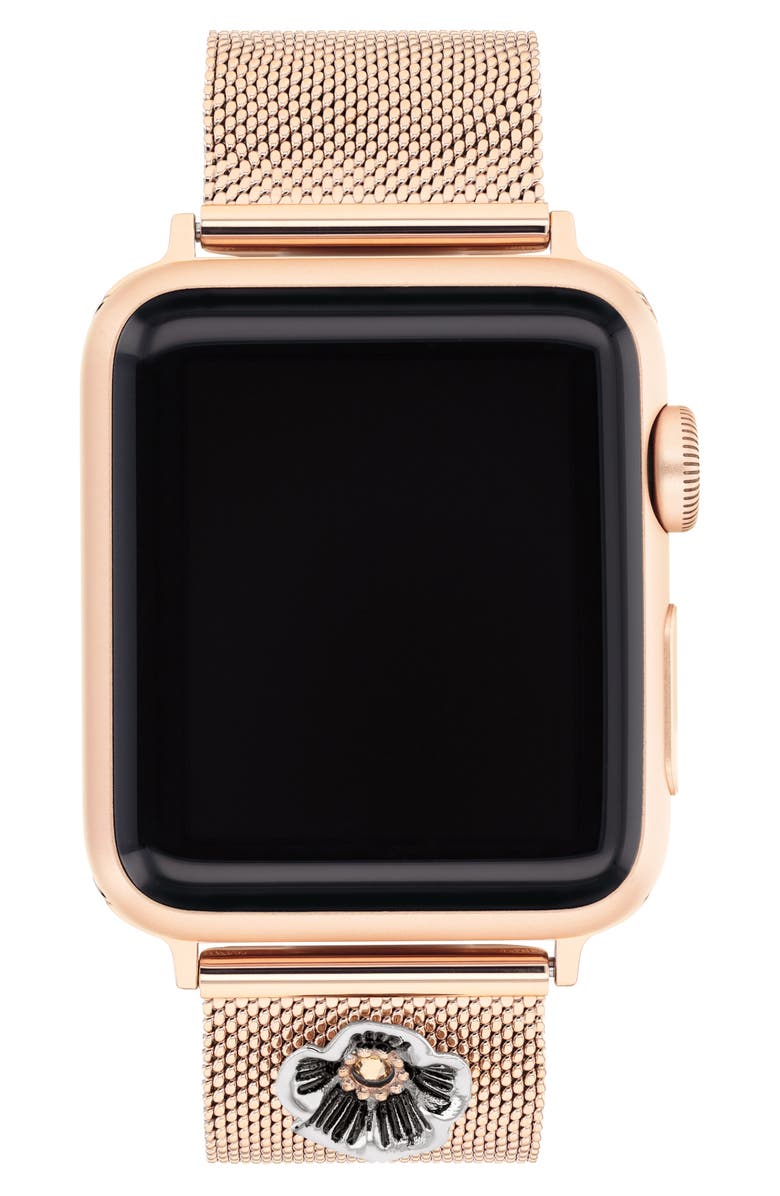 COACH Flower Mesh Apple Watch<sup>®</sup> Band, 38mm/40mm, Main, color,