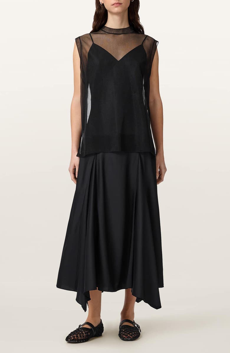 AllSaints Ava A-Line Dress, Main, color, Black