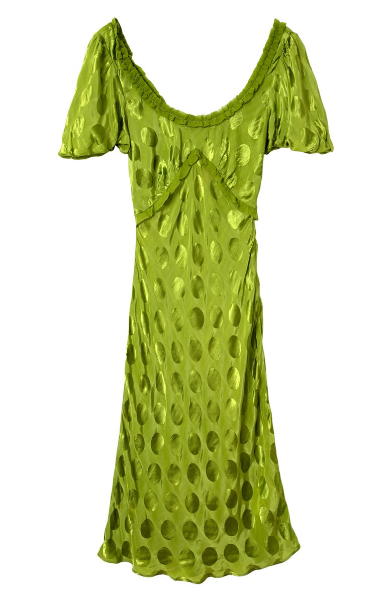 Damson Madder Aoife Dot Satin Jacquard Minidress, Main, color, Green