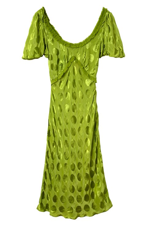 Aoife Dot Satin Jacquard Minidress